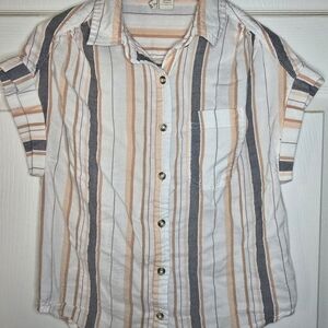 Japna Striped Short Sleeve Button-Up Shirt
